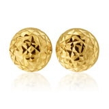 9ct Yellow Gold Diamond Cut Dome stud Earring