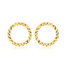 Load image into Gallery viewer, 9ct Yellow Gold Diamond Cut 10mm Hoop Earrings