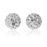 9ct Yellow Gold 6mm Crystal Ball Stud Earrings