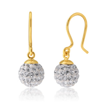 9ct Yellow Gold Filigree 8mm Ball Drop Earrings