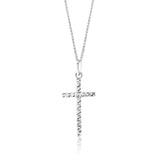 9ct White Gold Cross Pendant