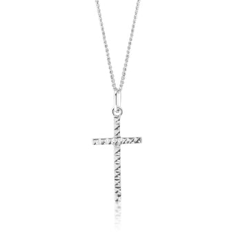 9ct White Gold Cross Pendant