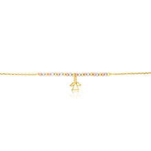 Load image into Gallery viewer, 9ct Gold Figaro Angel 27cm Anklet