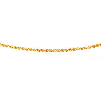 9ct Yellow Gold 45cm Rope Chain