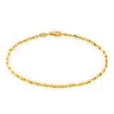 9ct Yellow Gold Diamond Cut Twist 19cm Bracelet
