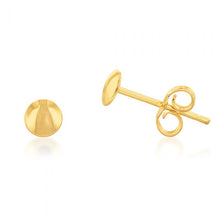 Load image into Gallery viewer, 9ct Yellow Gold Flat Round Stud Earrings