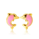 9ct Yellow Gold Dolphin Stud Earrings