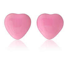 Load image into Gallery viewer, 9ct Yellow Gold Pink Heart Stud Earrings