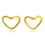 9ct Yellow Gold Heart Stud Earrings