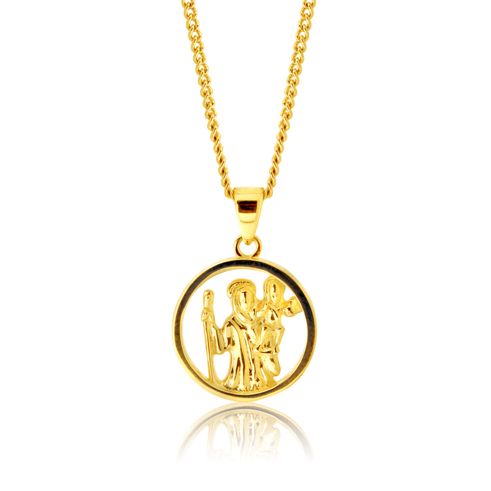 9ct Yellow Gold Saint Christopher Pendant