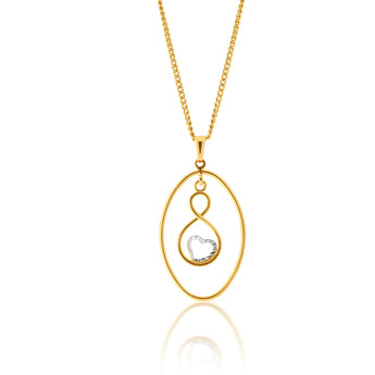 9ct Yellow Gold Infinity Heart Pendant