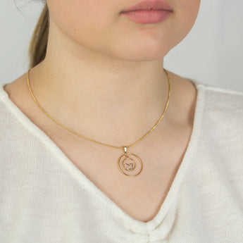 9ct Yellow Gold Butterfly Double Ring Pendant