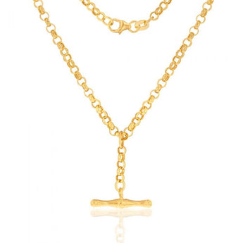 9ct Yellow Gold Belcher T Bar Clasp Chain
