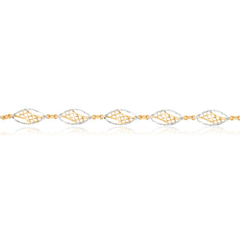 9ct Yellow And White Gold Fancy 17.5cm Bracelet