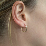 9ct Yellow Gold Double Side Diamond Cut 15mm Hoop Earrings