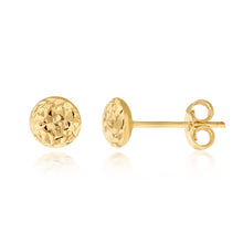 Load image into Gallery viewer, 9ct Yellow Gold Textured 5.5mm Stud Earrings