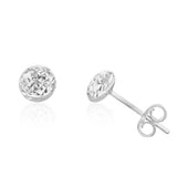 9ct White Gold Textured 5.5mm Stud Earrings