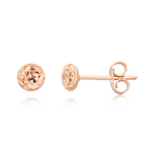 Load image into Gallery viewer, 9ct Rose Gold Textured 4.5 mm Stud Earrings