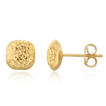 Load image into Gallery viewer, 9ct Yellow Gold Textured Button Stud Earrings