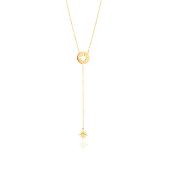 9ct Yellow Gold Star Pendant On 43cm Chain