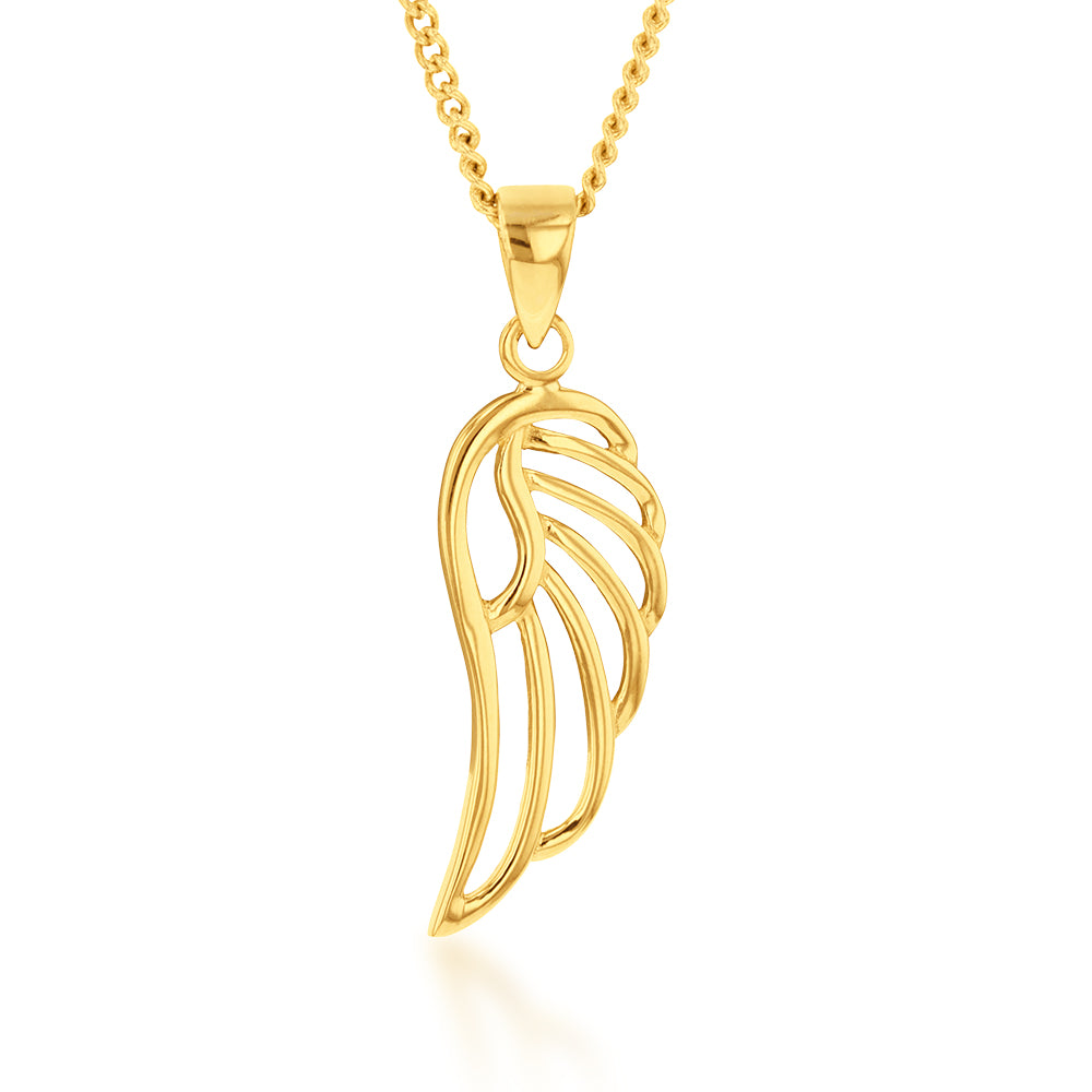 9ct Yellow Gold Angel Wing Pendant