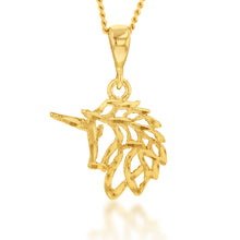 Load image into Gallery viewer, 9ct Yellow Gold Unicorn Outline Pendant