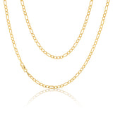 9ct Yellow Gold Silverfilled Figaro 3:1 45cm Chain