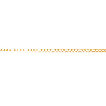 9ct Yellow Gold Silverfilled Figaro 3:1 45cm Chain