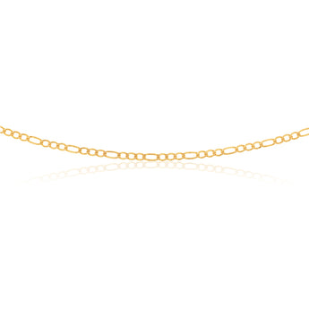 9ct Yellow Gold Silverfilled Figaro 3:1 45cm Chain