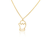 9ct Yellow Gold Xmas Mitten Pendant With Chain 9Y