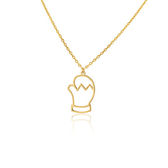 9ct Yellow Gold Xmas Mitten Pendant With Chain 9Y