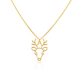 9ct Yellow Gold Reindeer Pendant With Chain