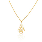 9ct Yellow Gold Xmas Tree Pendant With Chain