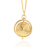 9ct Two Tone Gold Spinner Locket Pendant