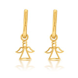 9ct Yellow Gold Angel On Sleeper Earrings