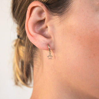 9ct Yellow Gold Angel On Sleeper Earrings
