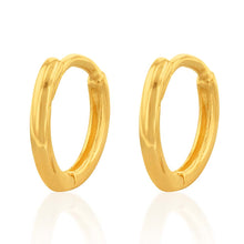 Load image into Gallery viewer, 9ct Yellow Gold Plain Flat 6.5mm Sleeper Earrings For Kids