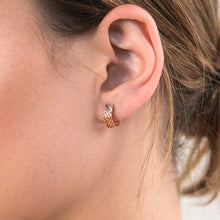 Load image into Gallery viewer, 9ct Diamond Cut Pentagon Huggies Earrings