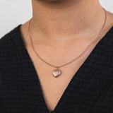 9ct Rose Gold Textured Diamond Cut Heart Pendant