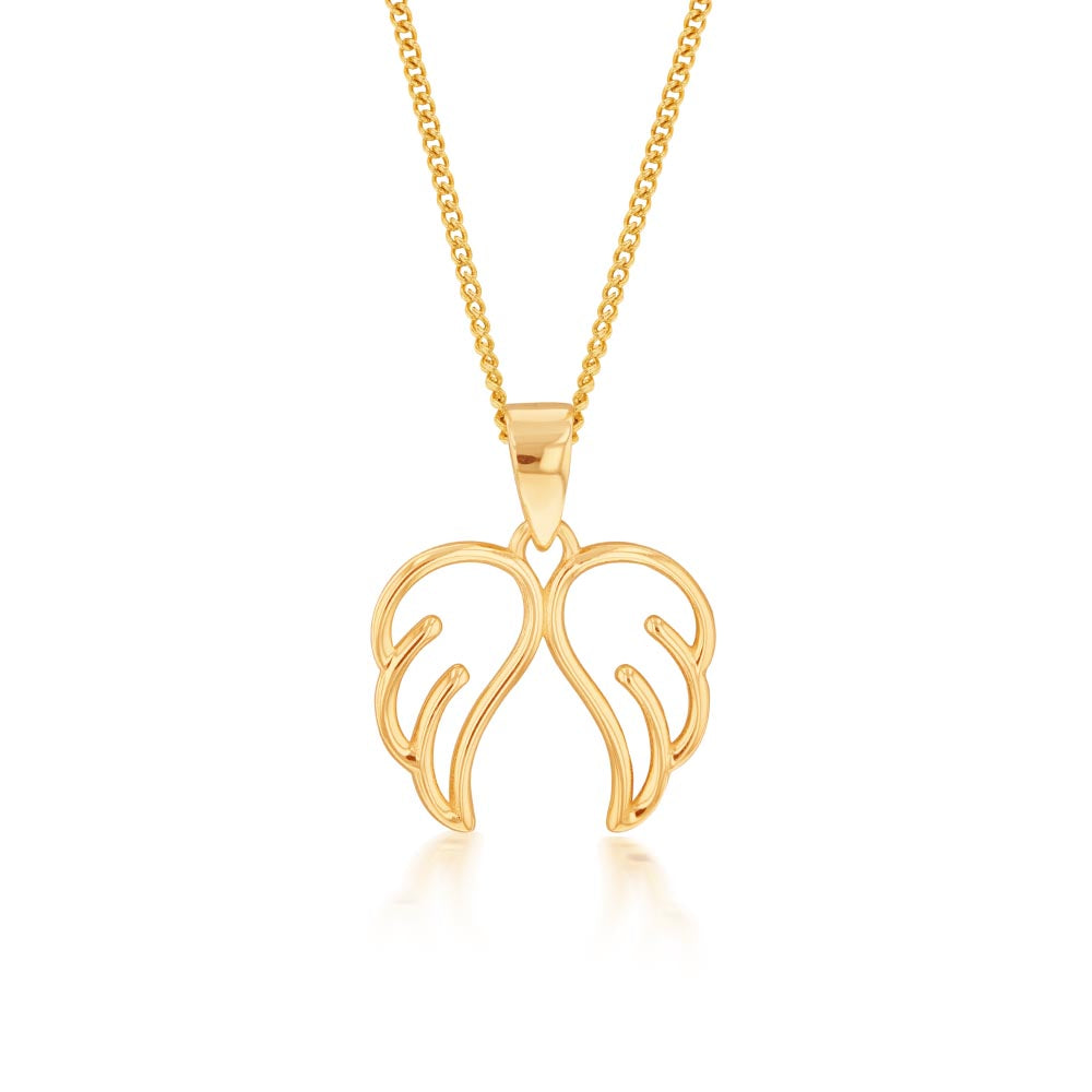 9ct Yellow Gold Angel Wings Pendant