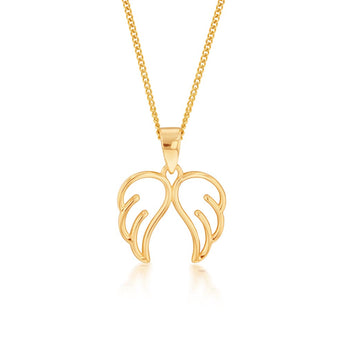 9ct Yellow Gold Angel Wings Pendant