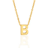 9ct Yellow Gold Initial "B" Pendant on 43cm Chain