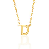 9ct Yellow Gold Initial "D" Pendant on 43cm Chain