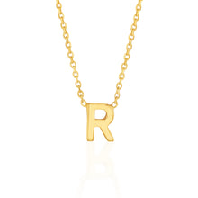 Load image into Gallery viewer, 9ct Yellow Gold Initial &quot;R&quot; Pendant On 43cm Chain
