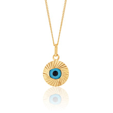 Load image into Gallery viewer, 9ct Yellow Gold Large Evil Eye Pendant
