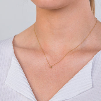 9ct Yellow Gold Initial "Q" Pendant on 43cm Chain