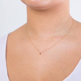 9ct Yellow Gold Initial "X" Pendant on 43cm Chain
