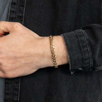 9ct Yellow Gold 250 Gauge Curb 21.6cm Bracelet