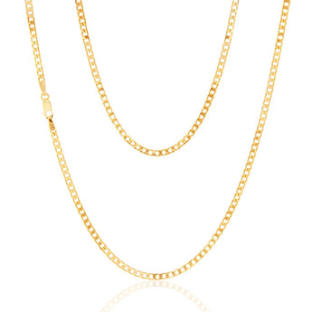9ct Yellow Solid Gold 80 Gauge Curb 45cm Chain