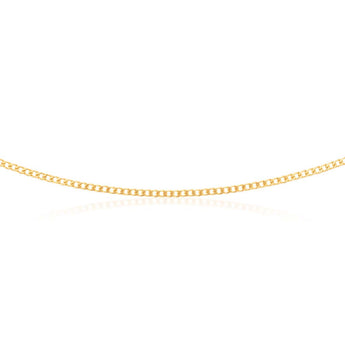 9ct Yellow Solid Gold 80 Gauge Curb 45cm Chain